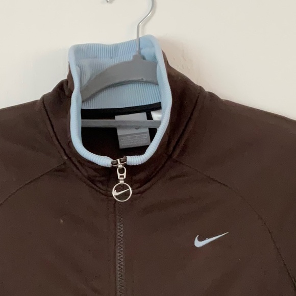 Nike vintage brown/baby blue zip up sweater - Picture 3 of 5